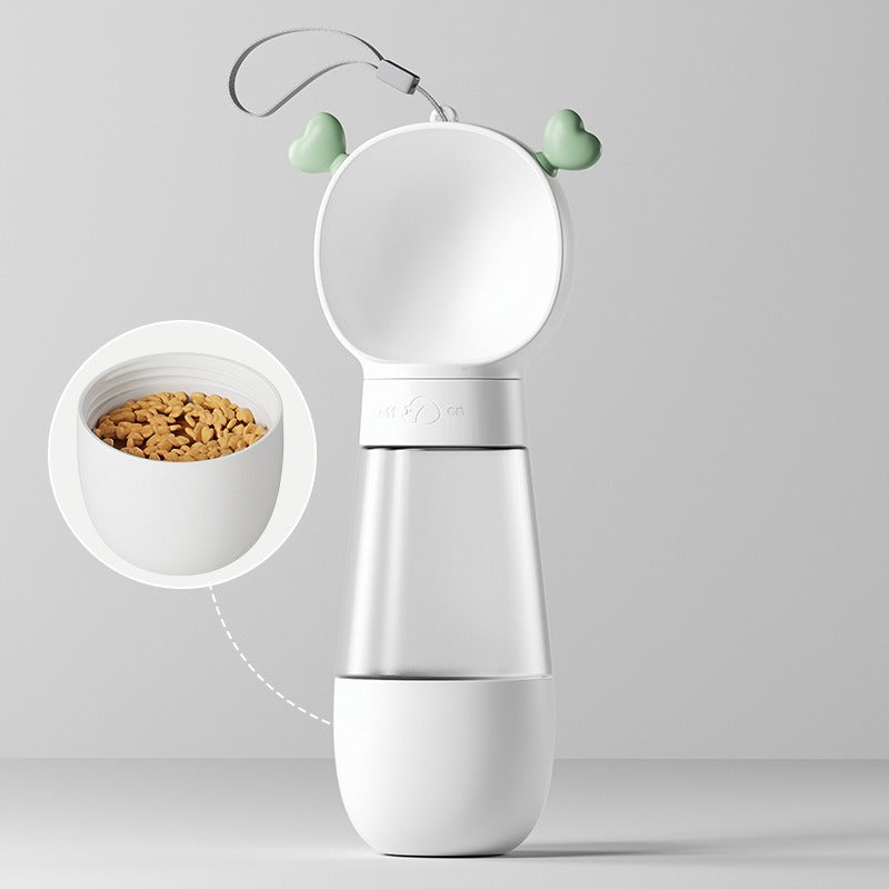 2-in-1 Portable Pet Water Bottle & Food Dispenser with Frog Design Free Shipping Over $20