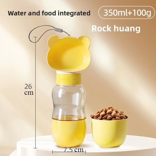 2-in-1 Portable Pet Water Bottle & Food Dispenser with Frog Design Free Shipping Over $20
