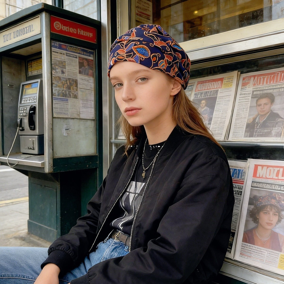 Unisex Paisley Print Head Scarf - Boho Bandana Headband  Free Shipping Over $20