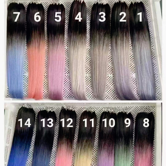 3rd Gen No Fold Head Ombre Feather Hair Extensions in a range of balayage colors, 100% real human hair