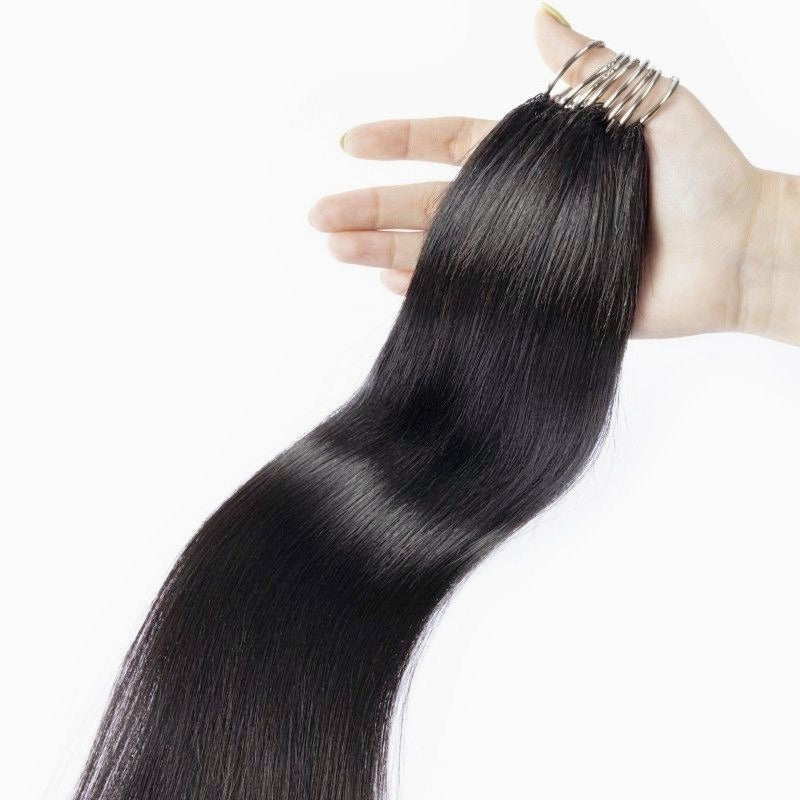 3rd Gen Feather Hair Extensions - Full set of 120 strands, 100% real human hair