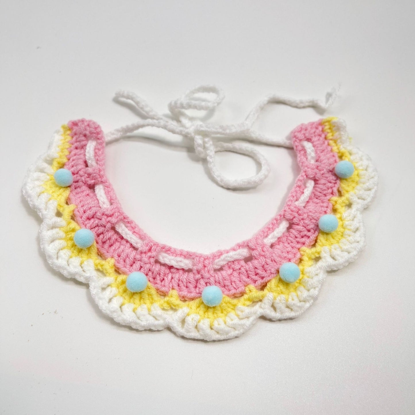  Handmade Crochet Pet Collar with Flower & Bell - Festive Knit Neckwear  Free Shipping Over $20