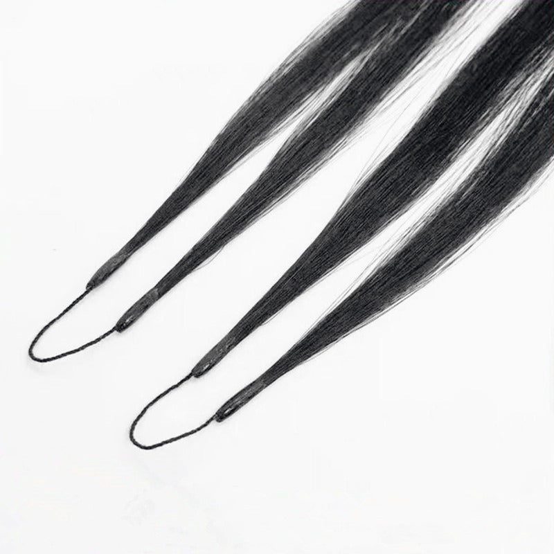 100% real human hair extensions - Jet Black Straight Texture Detail
