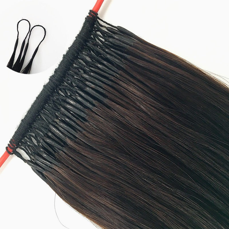 100% real human hair extensions - Jet Black Straight Texture Detail