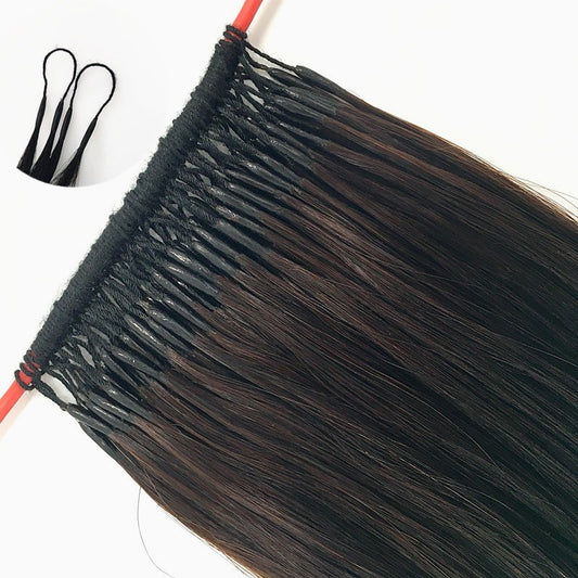 100% real human hair extensions - Jet Black Straight Texture Detail