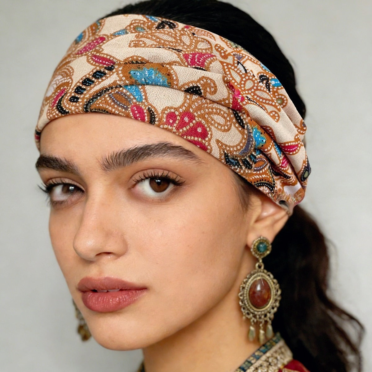Unisex Paisley Print Head Scarf - Boho Bandana Headband  Free Shipping Over $20