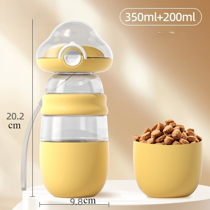 2-in-1 Portable Pet Water Bottle & Food Dispenser with Frog Design  Free Shipping Over $20