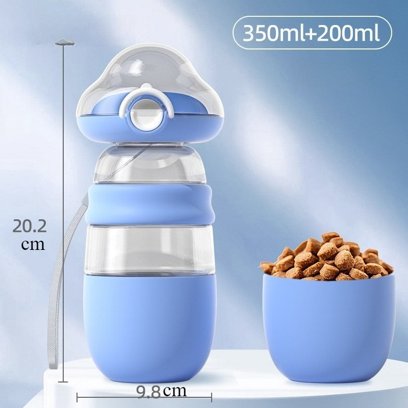 2-in-1 Portable Pet Water Bottle & Food Dispenser with Frog Design  Free Shipping Over $20