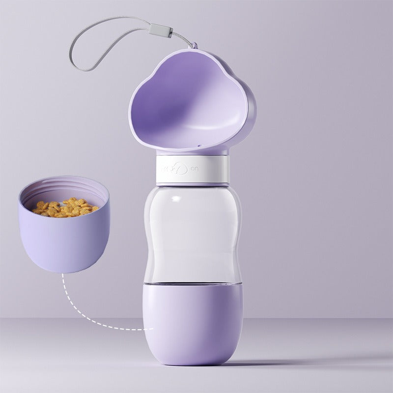2-in-1 Portable Pet Water Bottle & Food Dispenser with Frog Design  Free Shipping Over $20